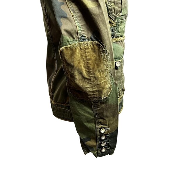 Triple Five Soul Women's Camo Jacket L Y2K Graphic Velour Trim Utility‎ Style - Picture 8 of 15